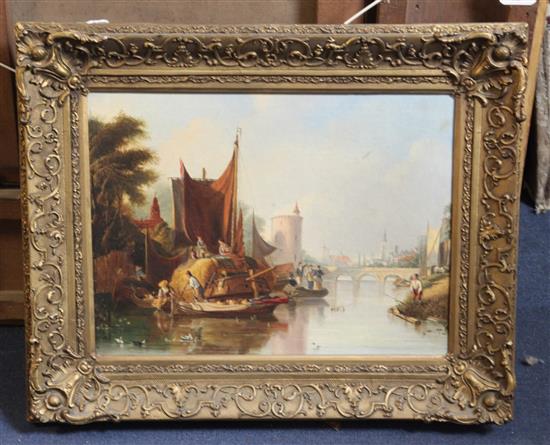 After Clarkson Stanfield (1793-1869) oil on canvas, On the Rhine, 29 x 39cm